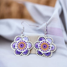 Load image into Gallery viewer, Embroidered Boho Wooden Earrings
