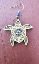Load image into Gallery viewer, Engraved Wooden Earrings Sea Turtle