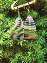 Load image into Gallery viewer, Pearlescent Rainbow Wooden Earrings