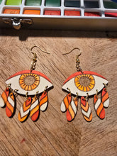 Load image into Gallery viewer, Wooden Eye Earrings.