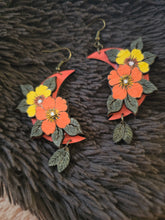 Load image into Gallery viewer, Moon Flower Wooden Earrings