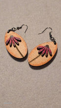 Load image into Gallery viewer, Mauve Blossom Wooden Earrings