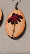 Load image into Gallery viewer, Mauve Blossom Wooden Earrings
