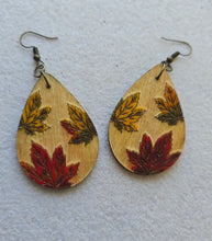 Load image into Gallery viewer, Leaf Whispers - Hand Painted Wooden Earrings