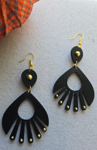 Load image into Gallery viewer, Ebony Moon Wooden Earrings