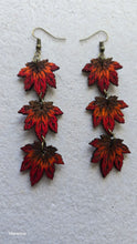 Load image into Gallery viewer, Autumn Ember – Hand-Painted Wooden Earrings