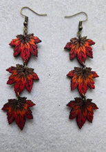 Load image into Gallery viewer, Autumn Ember – Hand-Painted Wooden Earrings