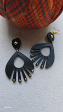 Load image into Gallery viewer, Ebony Moon Wooden Earrings