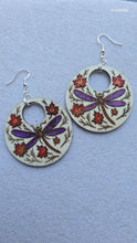 Load image into Gallery viewer, Autumn Wings - Handpainted Wooden Earrings