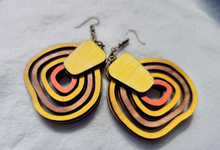 Load image into Gallery viewer, Earth Echoes – Autumn Boho Wooden Earrings