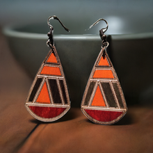 Load image into Gallery viewer, Teardrop Wood Earrings