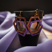 Load image into Gallery viewer, Hexagon Wooden Earrings