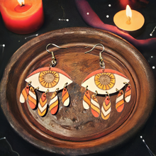 Load image into Gallery viewer, Wooden Eye Earrings.