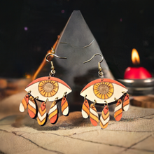 Load image into Gallery viewer, Wooden Eye Earrings.