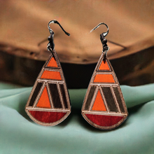 Load image into Gallery viewer, Teardrop Wood Earrings