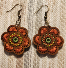 Load image into Gallery viewer, Embroidery Floral Essence Wooden Earrings