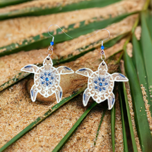 Load image into Gallery viewer, Engraved Wooden Earrings Sea Turtle