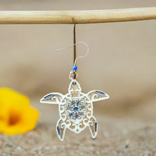 Load image into Gallery viewer, Engraved Wooden Earrings Sea Turtle