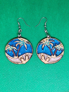Pendientes de madera Tesoros de la Costa.