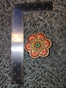 Embroidery Floral Essence Wooden Earrings