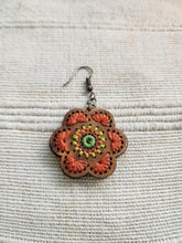 Load image into Gallery viewer, Embroidery Floral Essence Wooden Earrings
