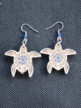 Load image into Gallery viewer, Engraved Wooden Earrings  Sea Turtle
