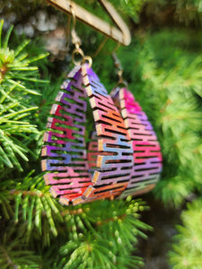 Magical Rainbow Wooden Earrings