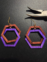 Load image into Gallery viewer, Hexagon Wooden Earrings
