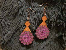 Load image into Gallery viewer, Blush Mandala Magic Wooden Earrings
