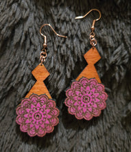 Load image into Gallery viewer, Blush Mandala Magic Wooden Earrings
