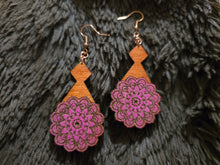 Load image into Gallery viewer, Blush Mandala Magic Wooden Earrings
