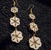Load image into Gallery viewer, Goldenwood Elegance hand-embroidered wooden earrings

