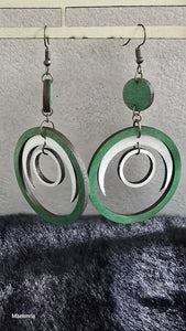 Lunar Dance Hand Painted Boho Wooden Earrings