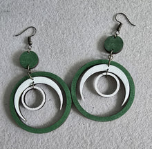 Load image into Gallery viewer, Lunar Dance Hand Painted Boho Wooden Earrings
