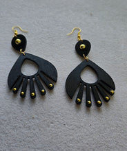 Load image into Gallery viewer, Ebony Moon Wooden Earrings

