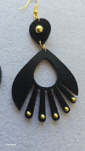 Load image into Gallery viewer, Ebony Moon Wooden Earrings
