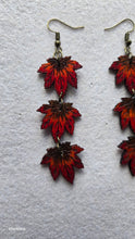 Load image into Gallery viewer, Autumn Ember – Hand-Painted Wooden Earrings
