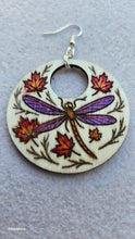 Load image into Gallery viewer, Autumn Wings - Handpainted Wooden Earrings
