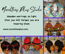 Load image into Gallery viewer, Moon Flower Wooden Earrings
