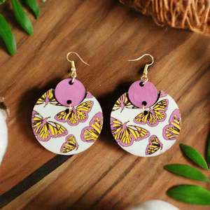 Boho Chic Butterfly Wooden Earrings