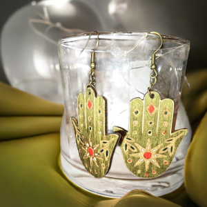 Mystical Hamsa Hand Earrings - Lightweight and Handcrafted Beauty
