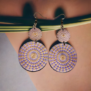Boho Chic Wooden Lavanda Mandala Earrings: Unique, Sustainable, and Meaningful