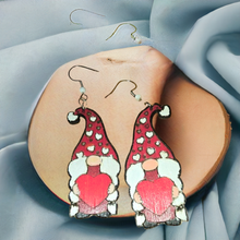 Load image into Gallery viewer, Gnome Wooden Earrings
