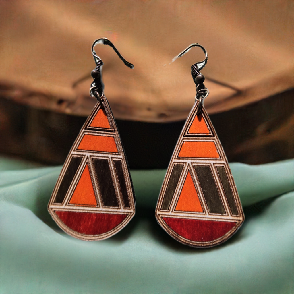 Teardrop Wood Earrings