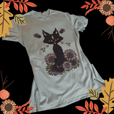 Cat & Sunflowers, step into the upcoming season with our vibrant and captivating Tshirt. 